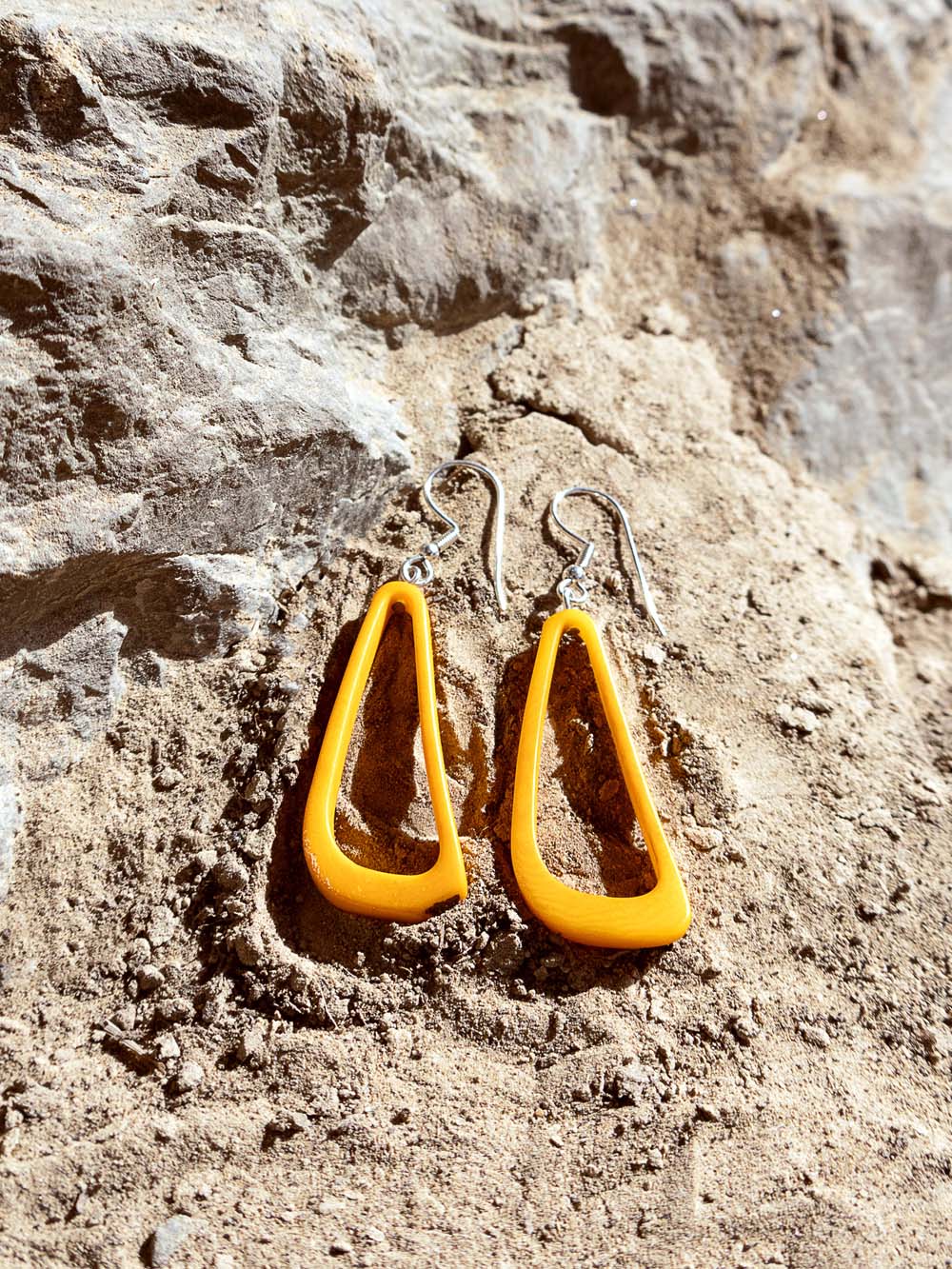 Earrings Celiret yellow/orange - LaTagua nut silver