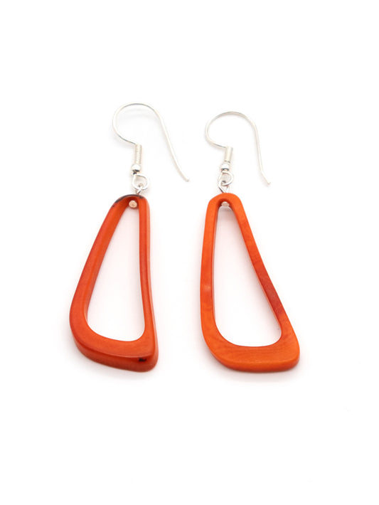 Ohrringe Celiret orange - La Tagua Nuss silber