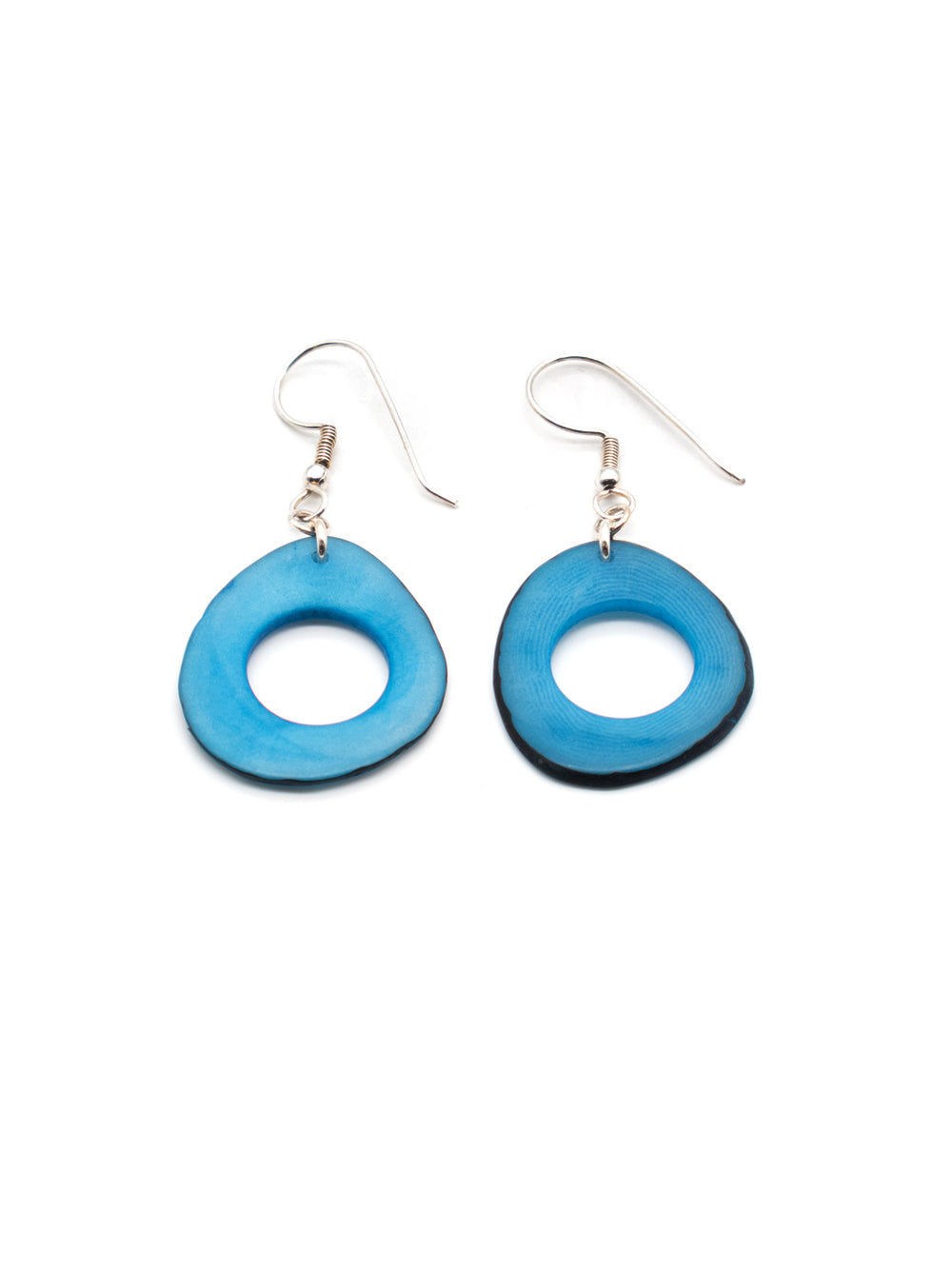 Earrings Doniret blue - LaTagua nut earrings silver