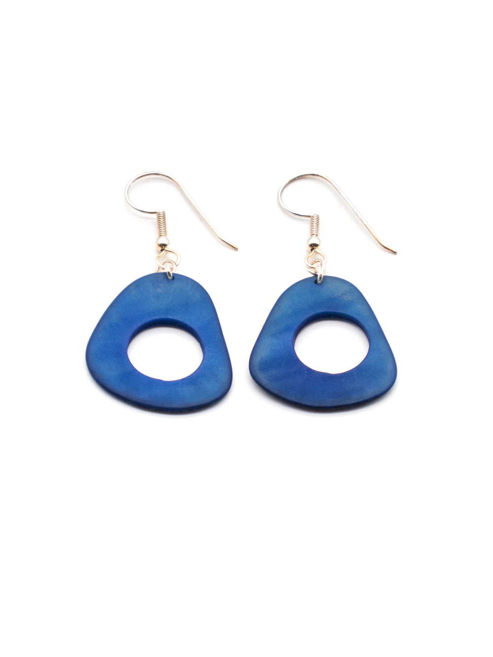 Earrings Doniret blue - LaTagua nut earrings silver