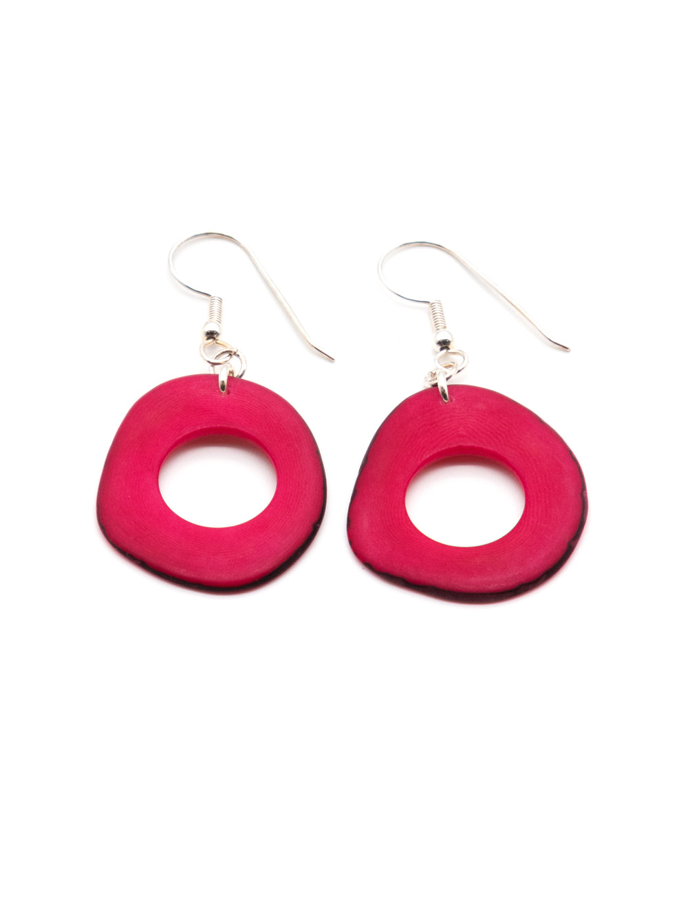 Ohrringe Doniret pink - La Tagua Nuss Ohrringe silber