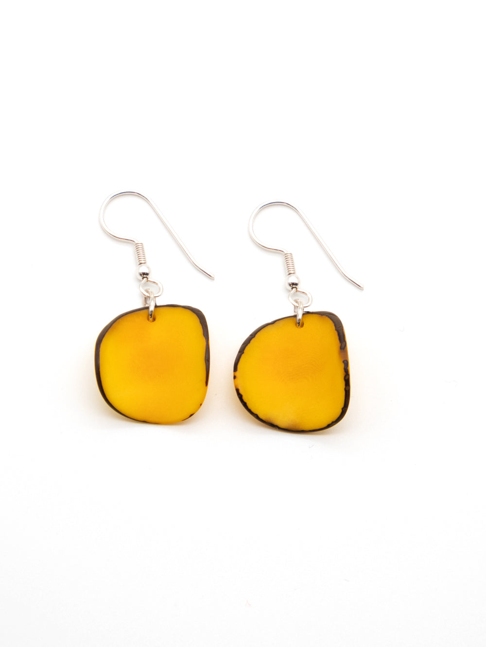 Earrings Lararet yellow - LaTagua nut silver