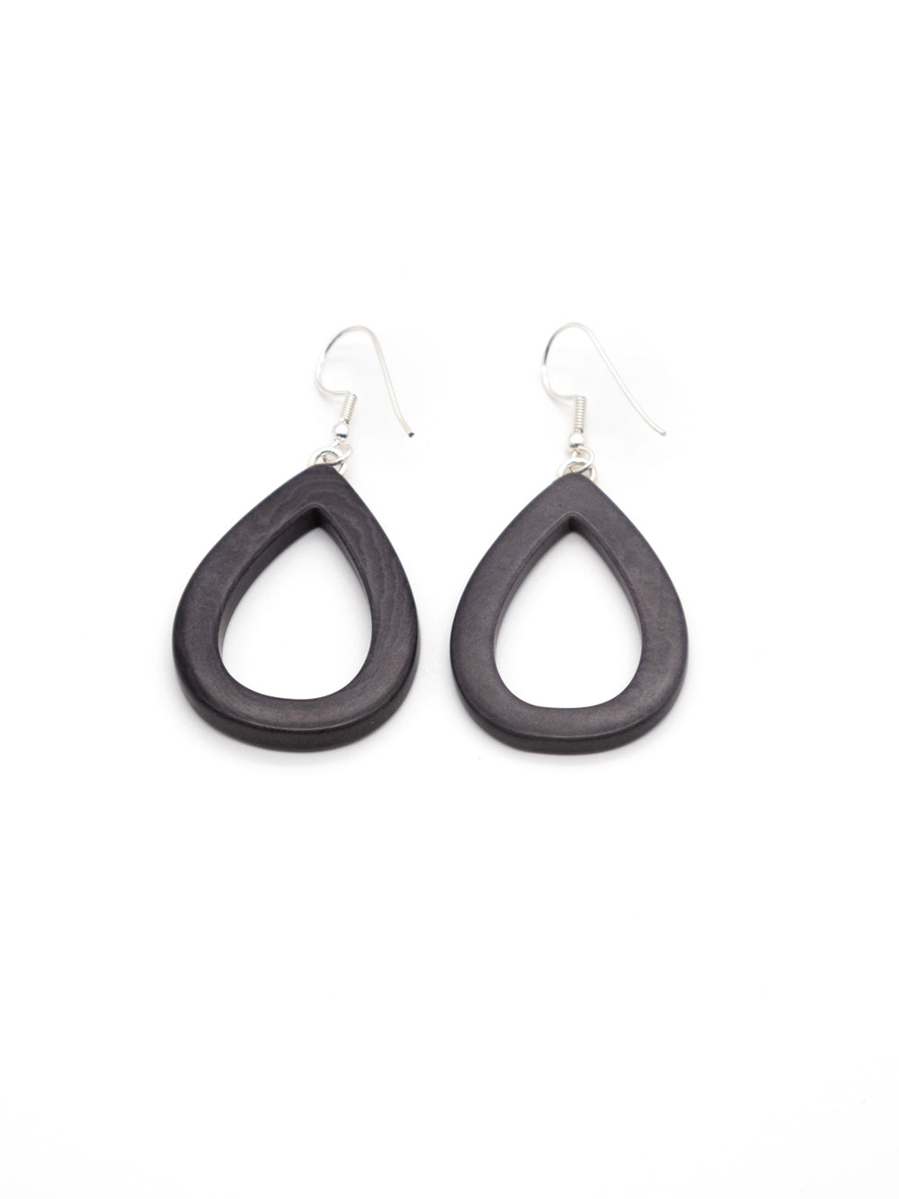 Earrings Samyret deep gray - LaTagua nut silver
