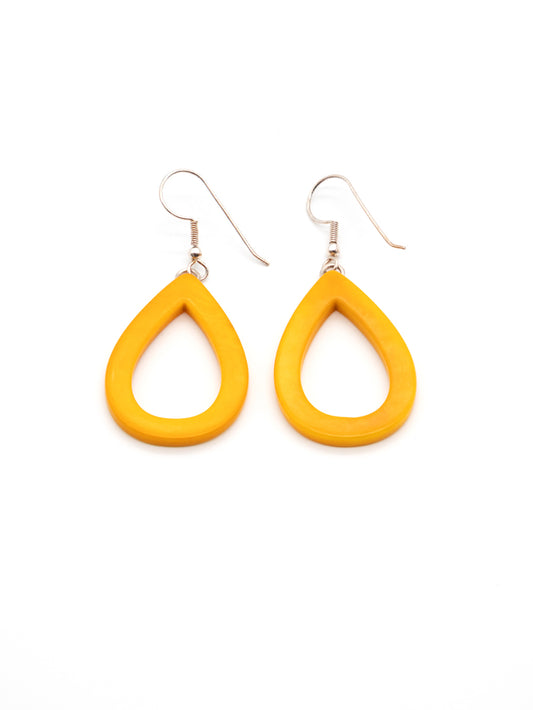 Ohrringe Samyret gelb - La Tagua Nuss silber