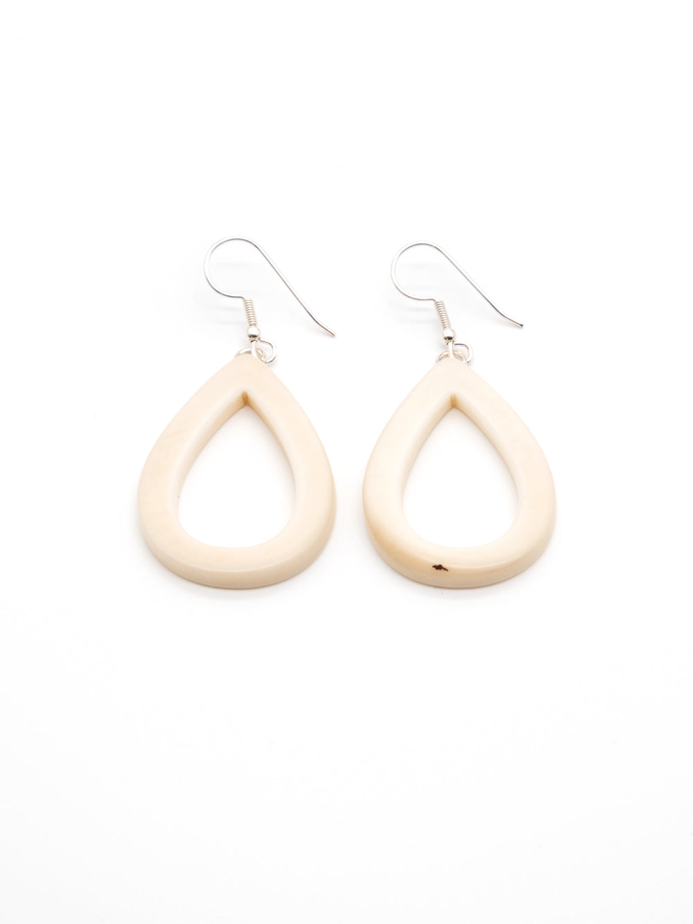 Earrings Samyret white - LaTagua nut silver