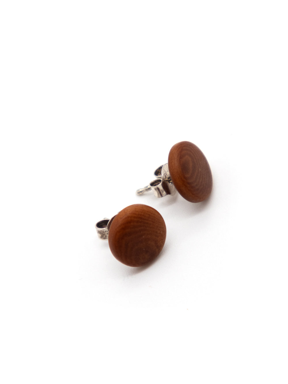 Stud earrings Topo brown - LaTagua nut earrings silver