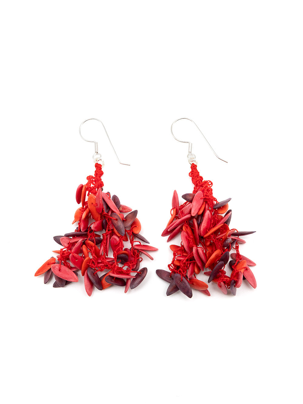 Ohrringe Tenzaret rot Silber - Melonenkerne - La Tagua