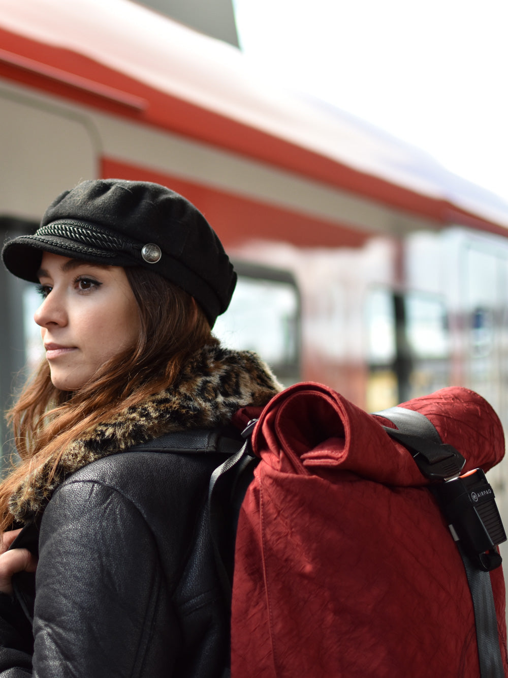 Airpaq Sac à dos Rolltop BIQ - coloré rouge