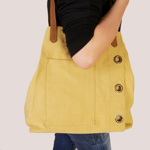 Shoulder bag made of canvas fir green