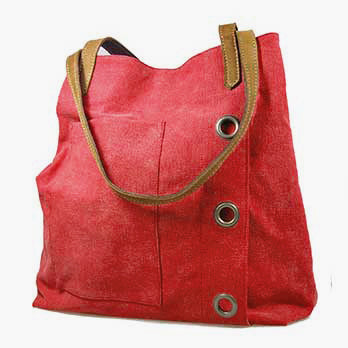 Schultertasche aus Canvas rot