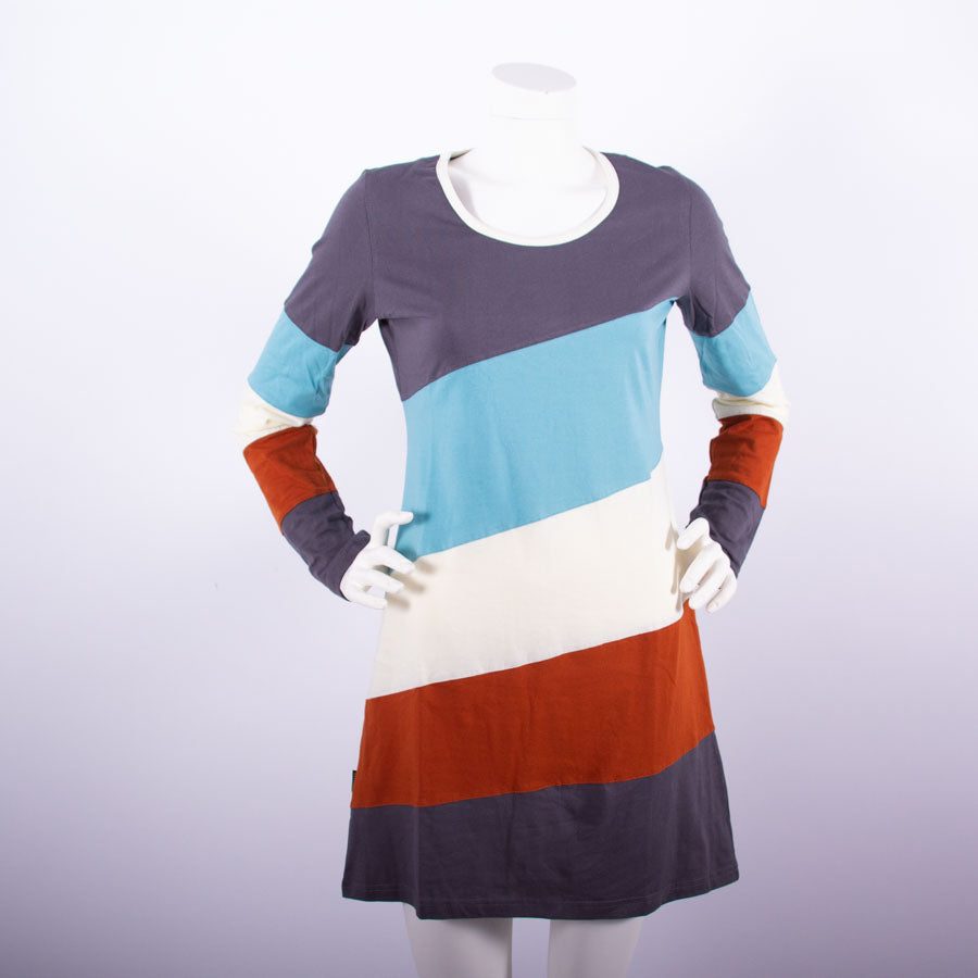 striped long sleeve dress M