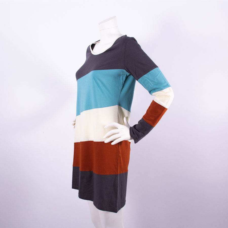 striped long sleeve dress M