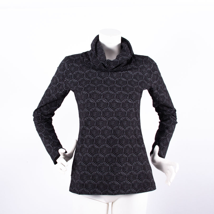 Chemise à manches longues avec col châle noir