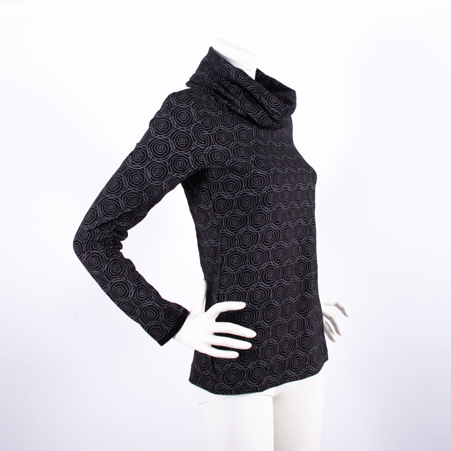 Chemise à manches longues avec col châle noir