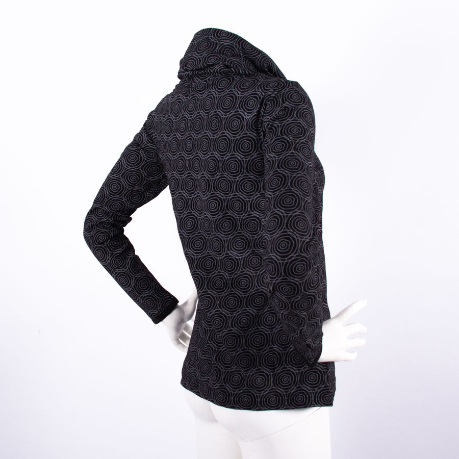 Chemise à manches longues avec col châle noir
