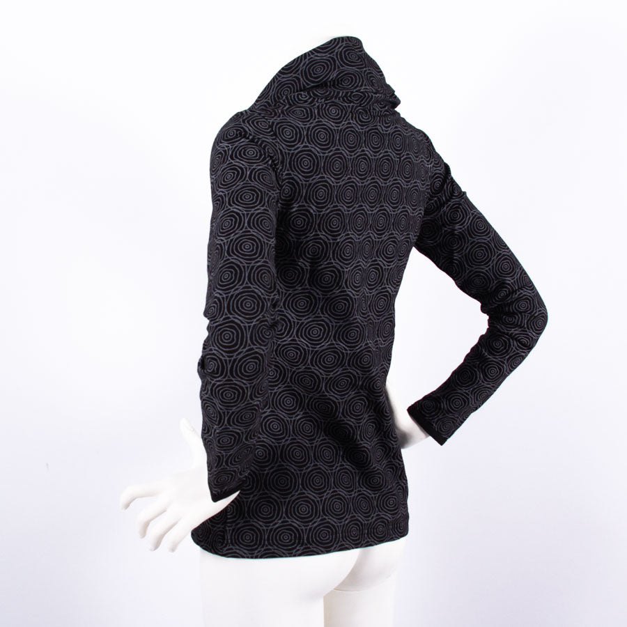 Chemise à manches longues avec col châle noir