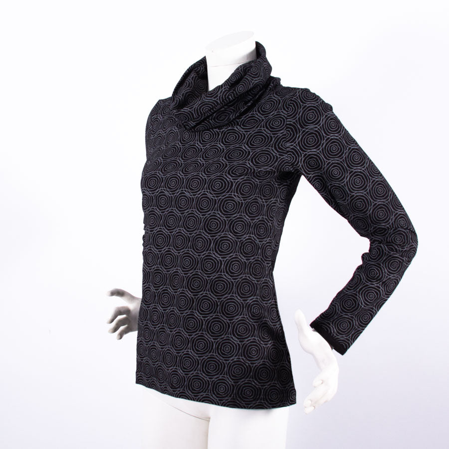 Chemise à manches longues avec col châle noir