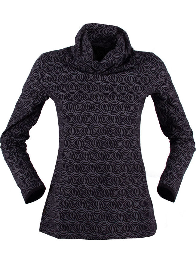 Chemise à manches longues avec col châle noir