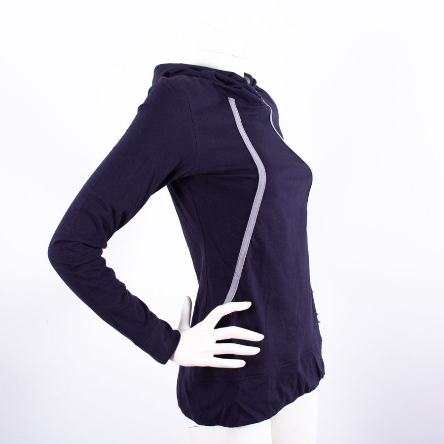Hoodie with kangaroo pocket dark blue