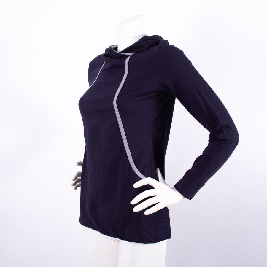 Hoodie with kangaroo pocket dark blue