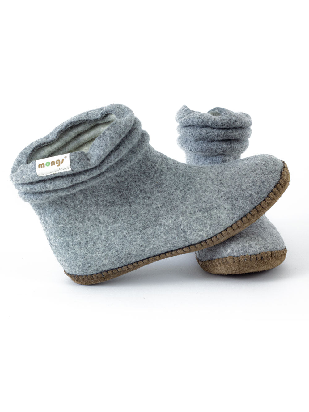 Lady Mongs gray - women's felt slippers