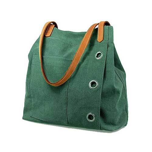 Shoulder bag made of canvas fir green