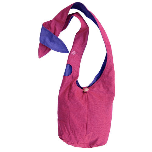 Sac réversible en toile biologique prune/terre cuite