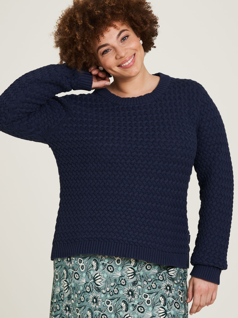 warm knitted sweater dark navy