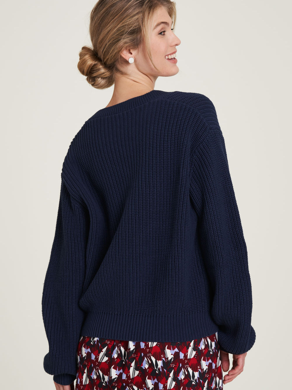 Knitted sweater dark navy