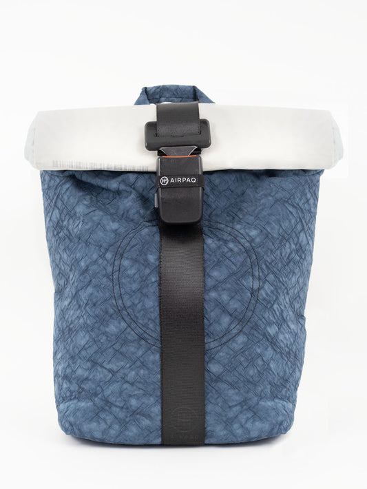 Airpaq backpack roll top - blue/white colored 
