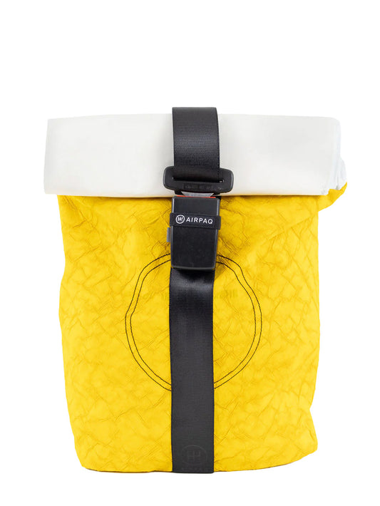 Airpaq backpack roll top - yellow/white colored 