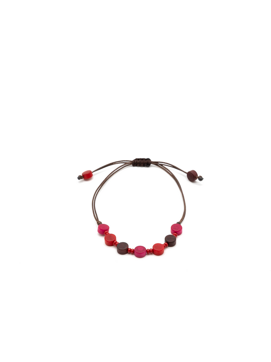 Armband Corapu Rot Mix - La Tagua Nuss