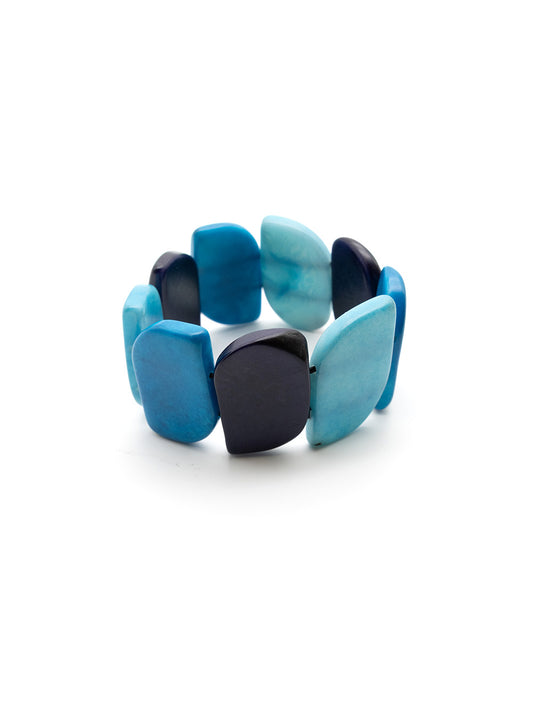 Armband Ecoapu Blau Mix - La Tagua Nuss