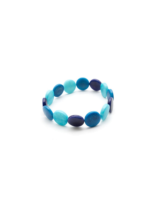 Armband Fichipu blau mix - La Tagua Nuss