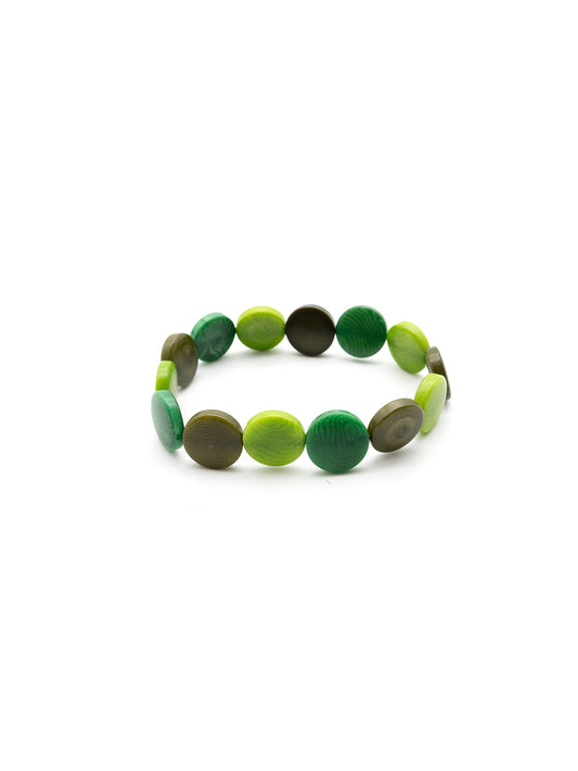 Armband Fichipu grün mix - La Tagua Nuss
