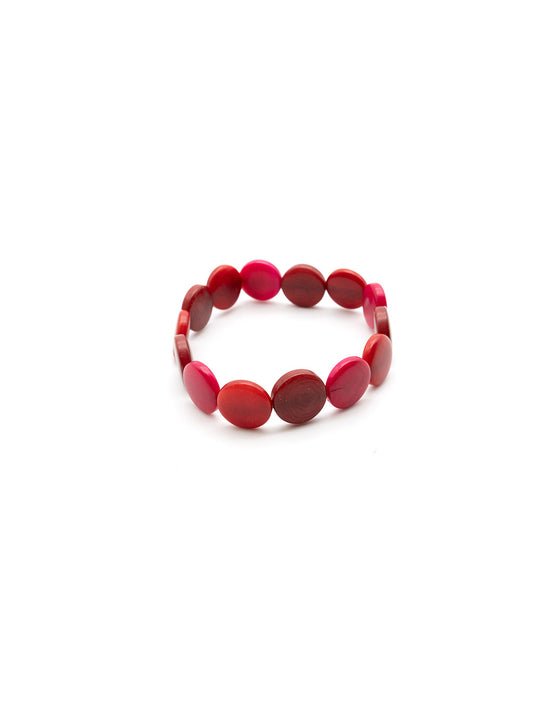 Armband Fichipu rot mix - La Tagua Nuss