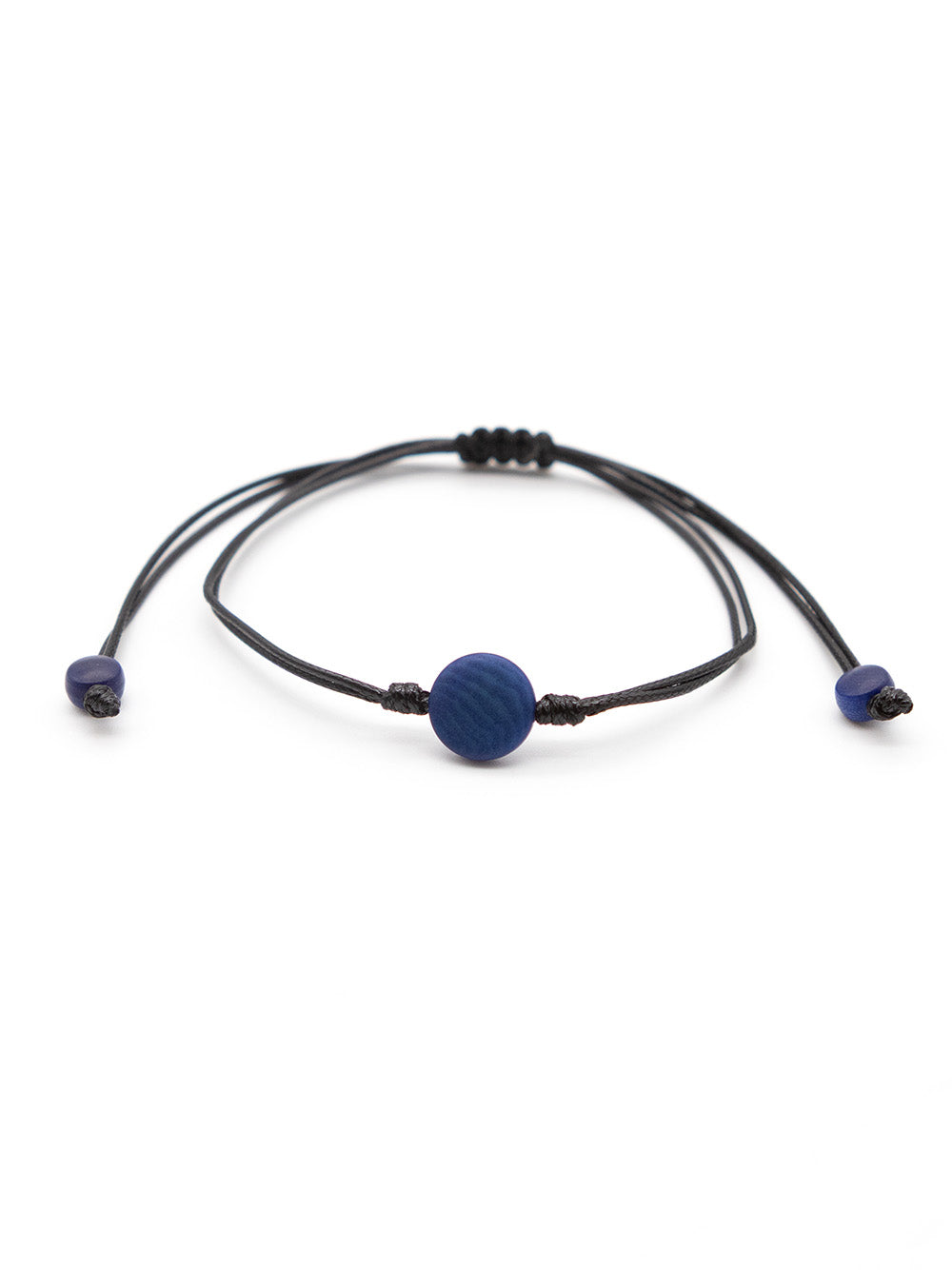 Armband Topu tiefblau - La Tagua Nuss
