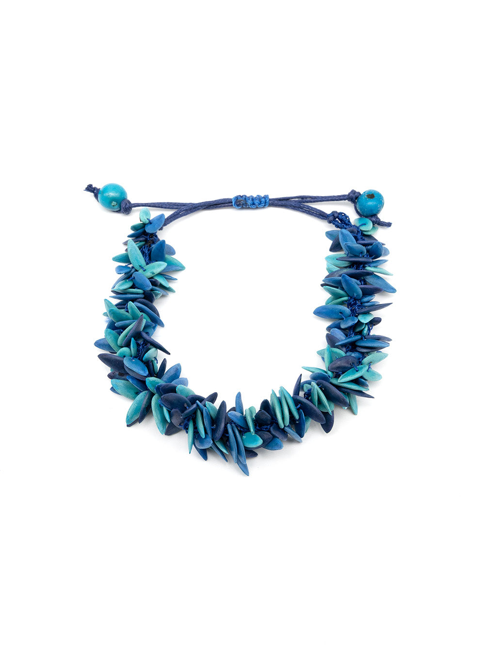 Armband Trenzapu blau - Melonenkerne - La Tagua