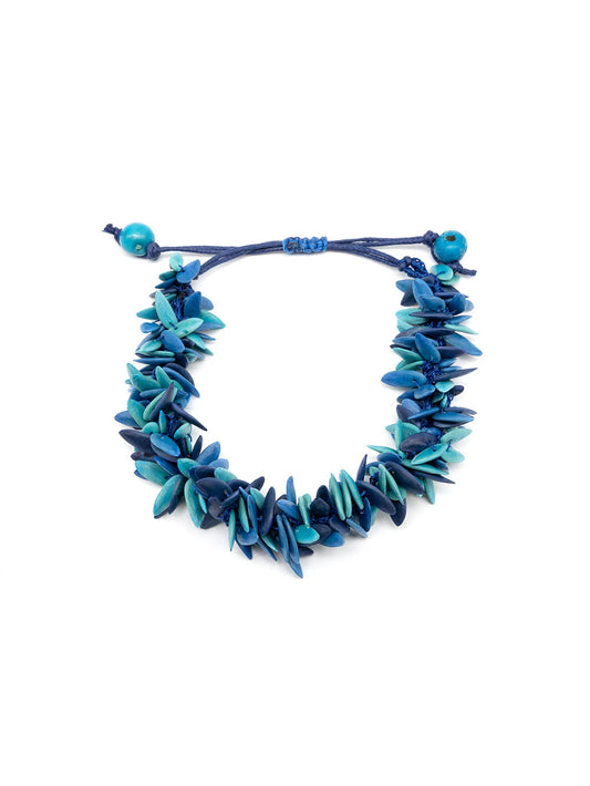 Armband Trenzapu blau - Melonenkerne - La Tagua