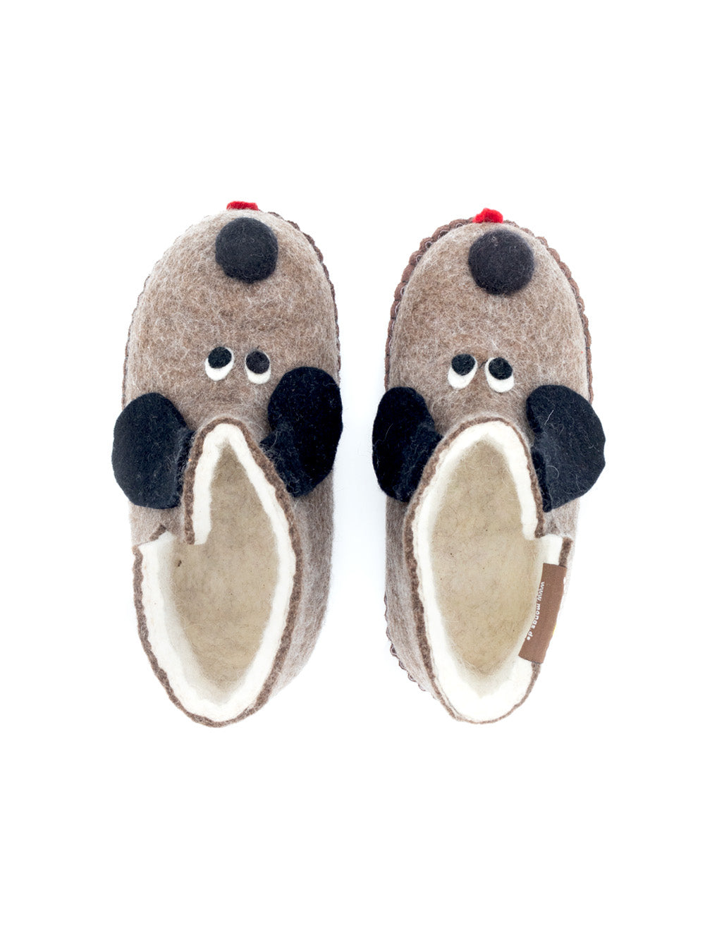 Mongs chaussons enfants chien marron