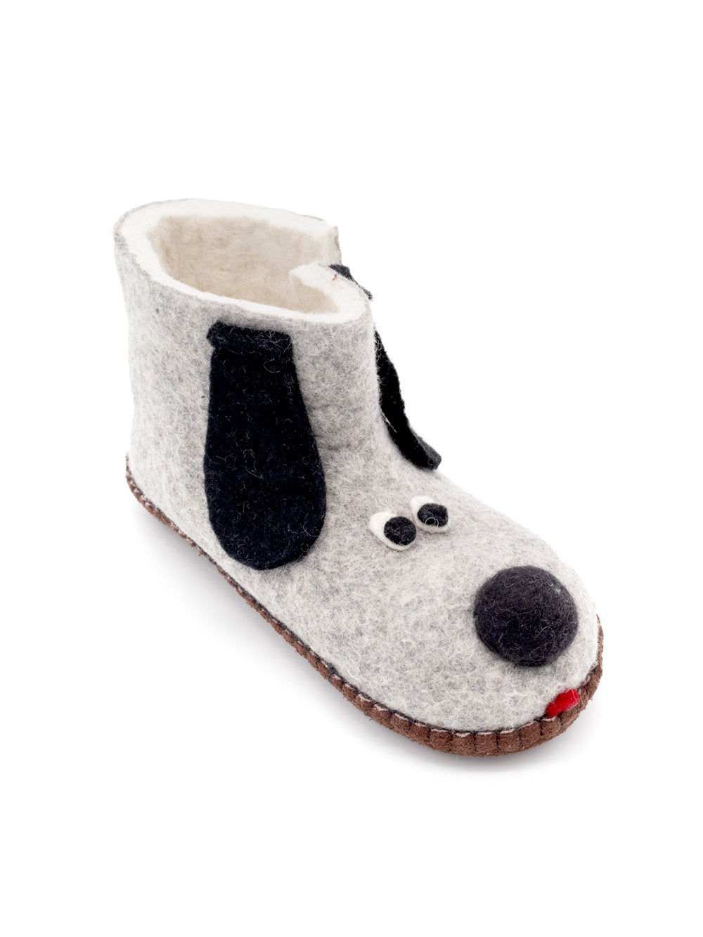 Mongs chaussons enfants chien gris