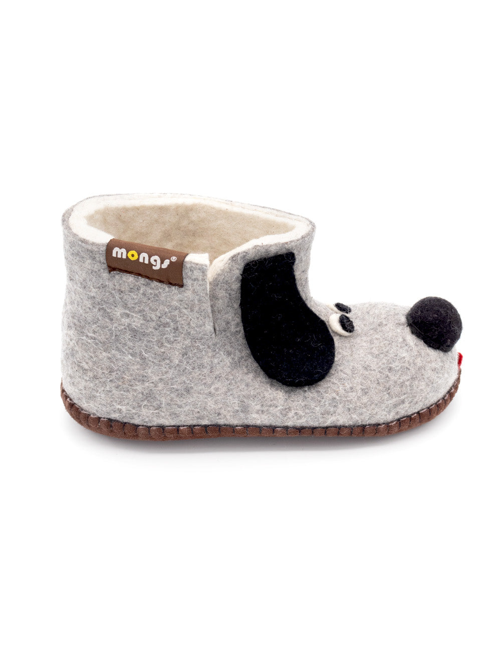 Mongs chaussons enfants chien gris