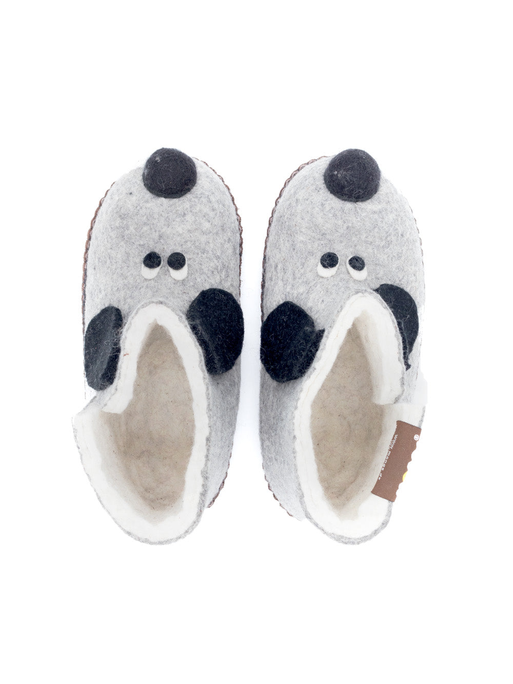 Mongs chaussons enfants chien gris