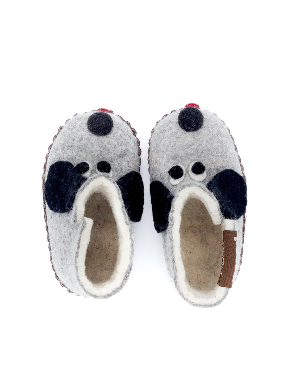 Mongs chaussons enfants chien gris