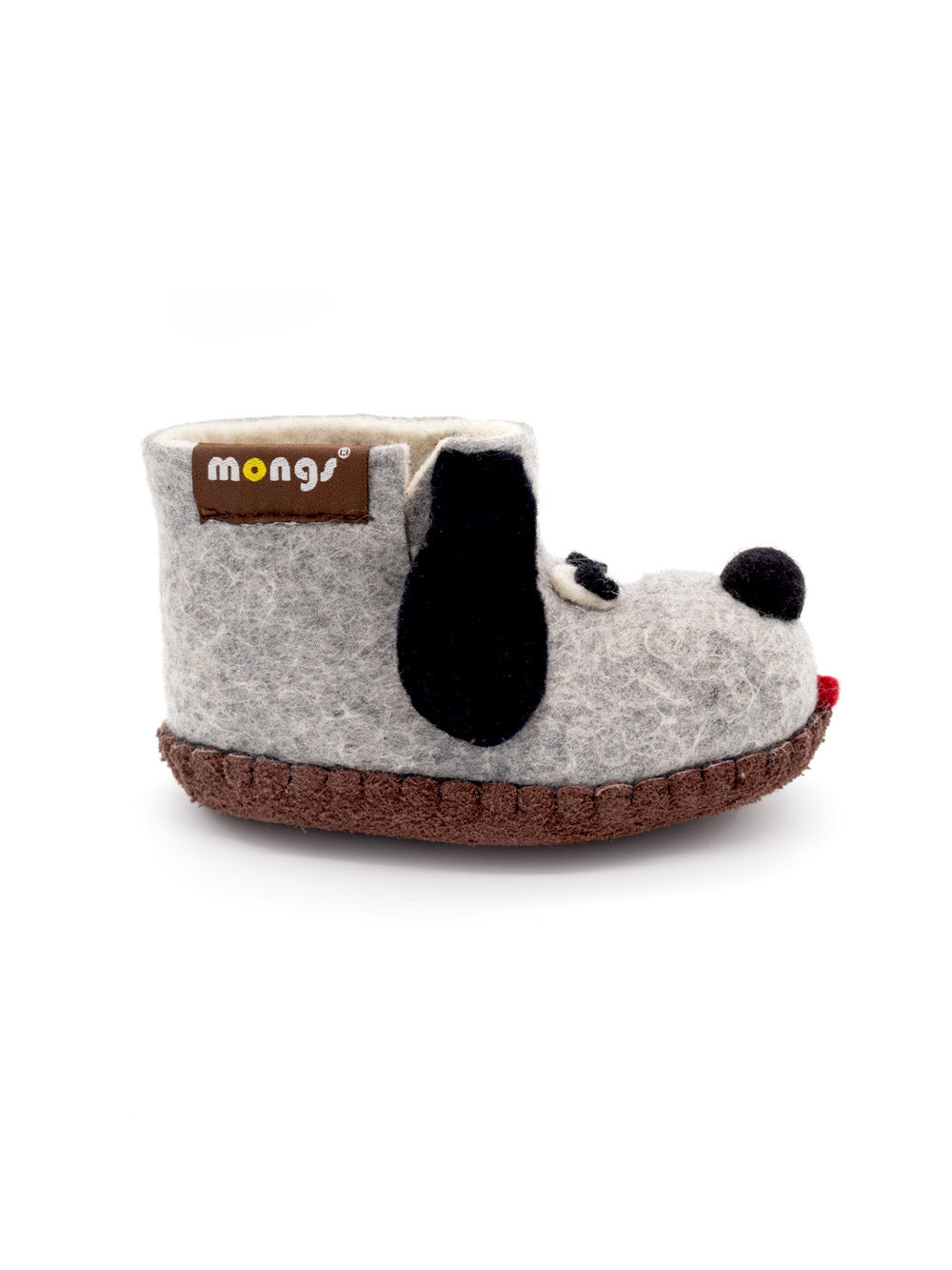 Mongs chaussons enfants chien gris