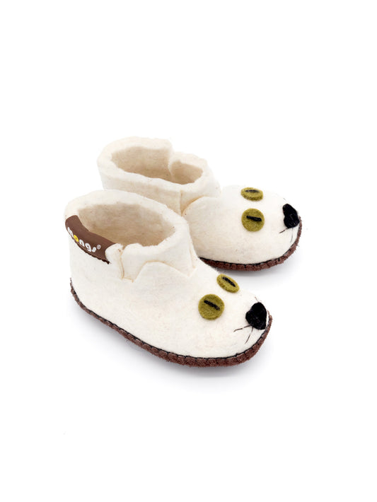 Baby mongs Kitty weiß - Babyschuhe / Krabbelschuhe