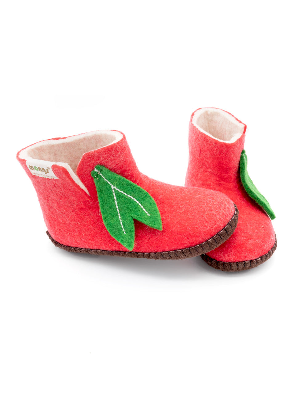 Baby Mongs rose - chaussons en feutre pour enfants