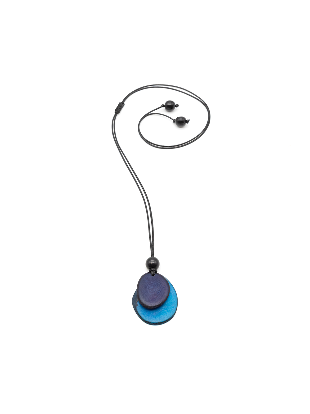 Collar Chiloete azul oscuro - Nuez de tagua