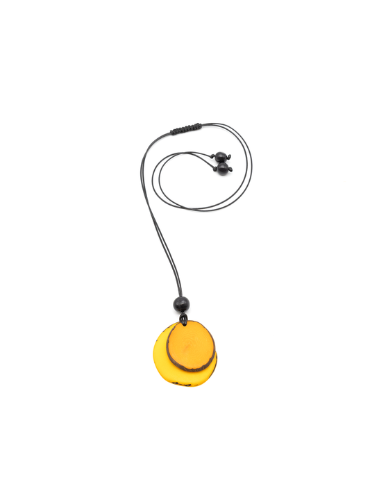 Necklace Chiloete yellow/orange - La Tagua Nut