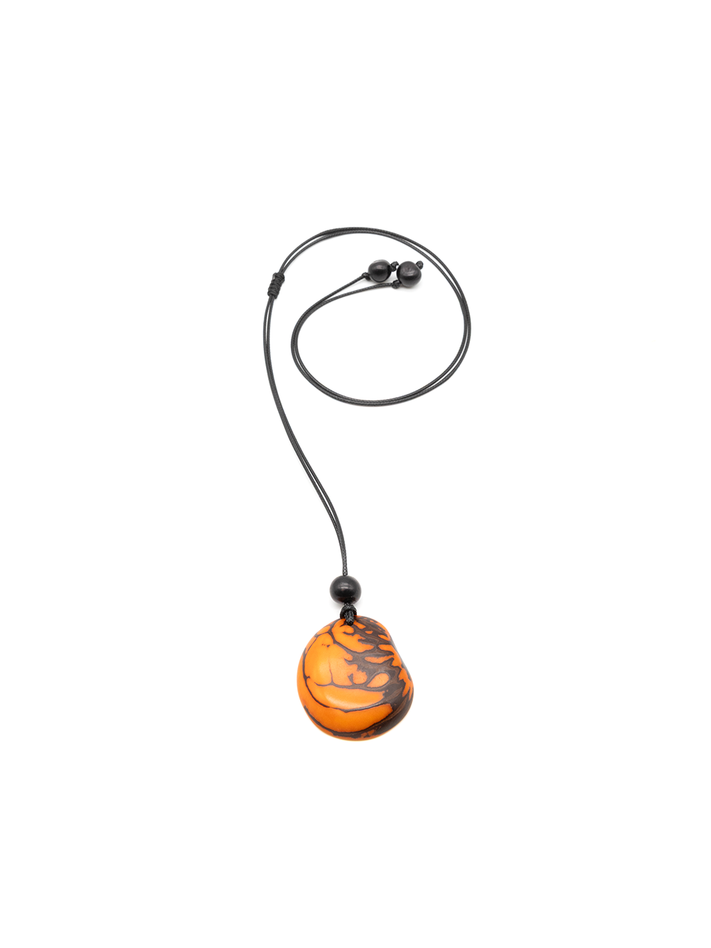 Collar cebra naranja - Nuez de tagua